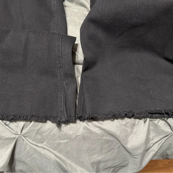 Tinseltown Midnight Black Denim wide leg with raw edge bottoms Size 15 - Picture 4 of 4